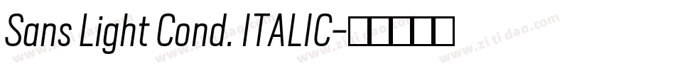 Sans Light Cond. ITALIC字体转换